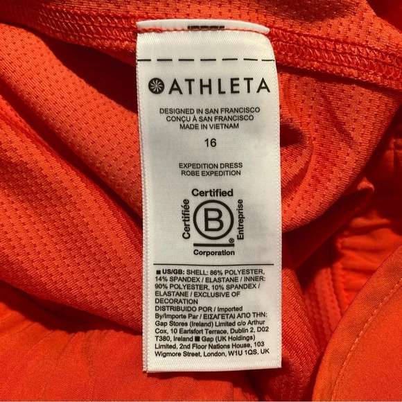ATHLETA Expedition Dress Flame  Orange Shorts Quick Dry Zipper Pockets Dress - Picture 9 of 13